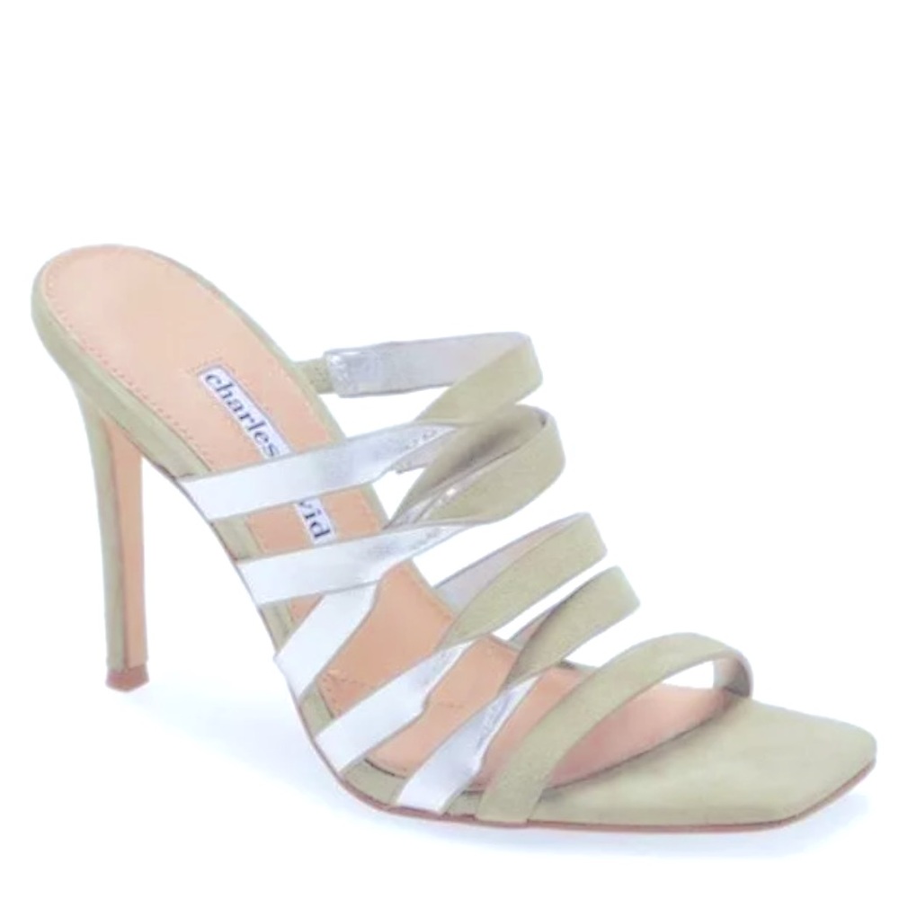 Charles David Sage Silver Suede heel